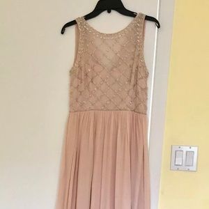ADRIANNA PAPELL Blush Sleeveless beaded A-line